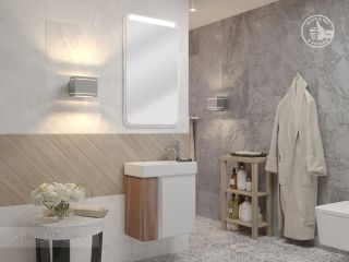 Тумба под раковину Акватон Вита 45см белый/ясень шимо 1A221401VTD70